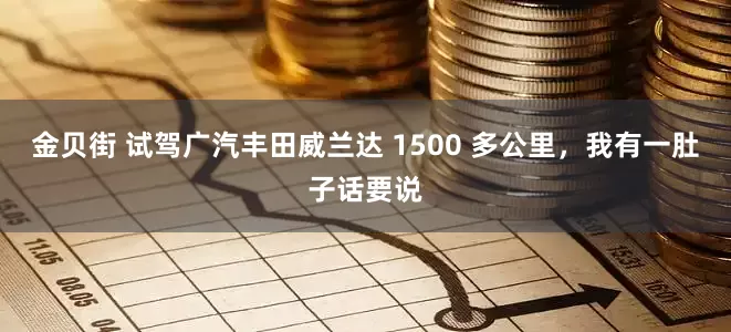 金贝街 试驾广汽丰田威兰达 1500 多公里，我有一肚子话要说
